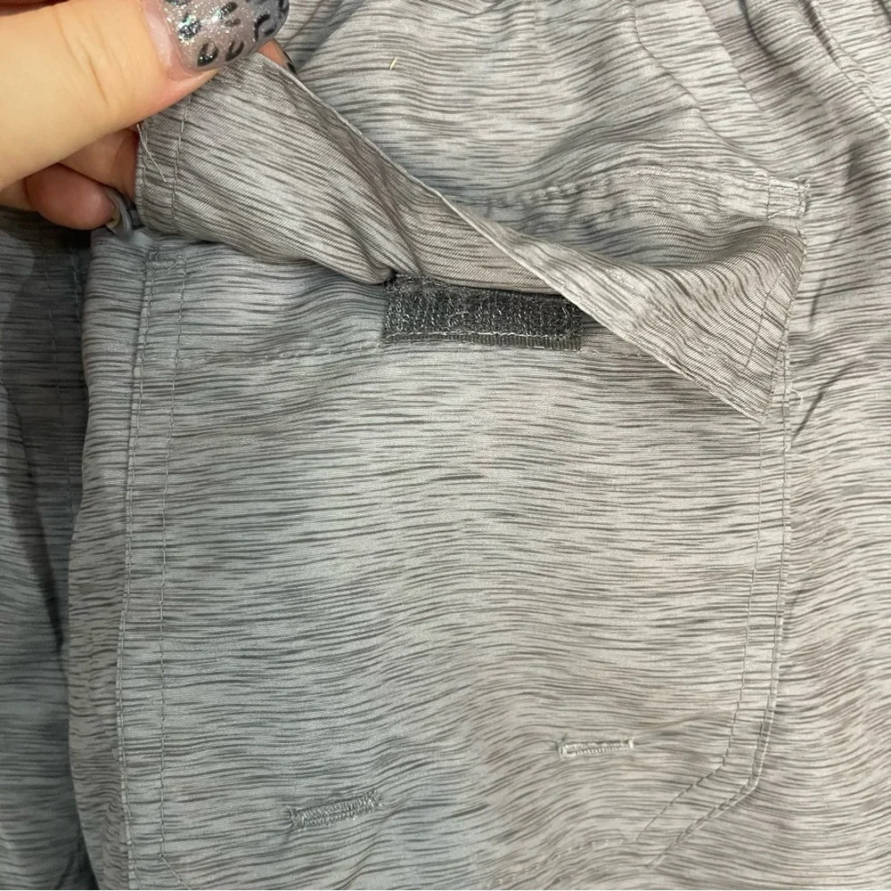 U.S. Polo Assn. USPA Contrast Waistband Swim Trunks Shorts Gray